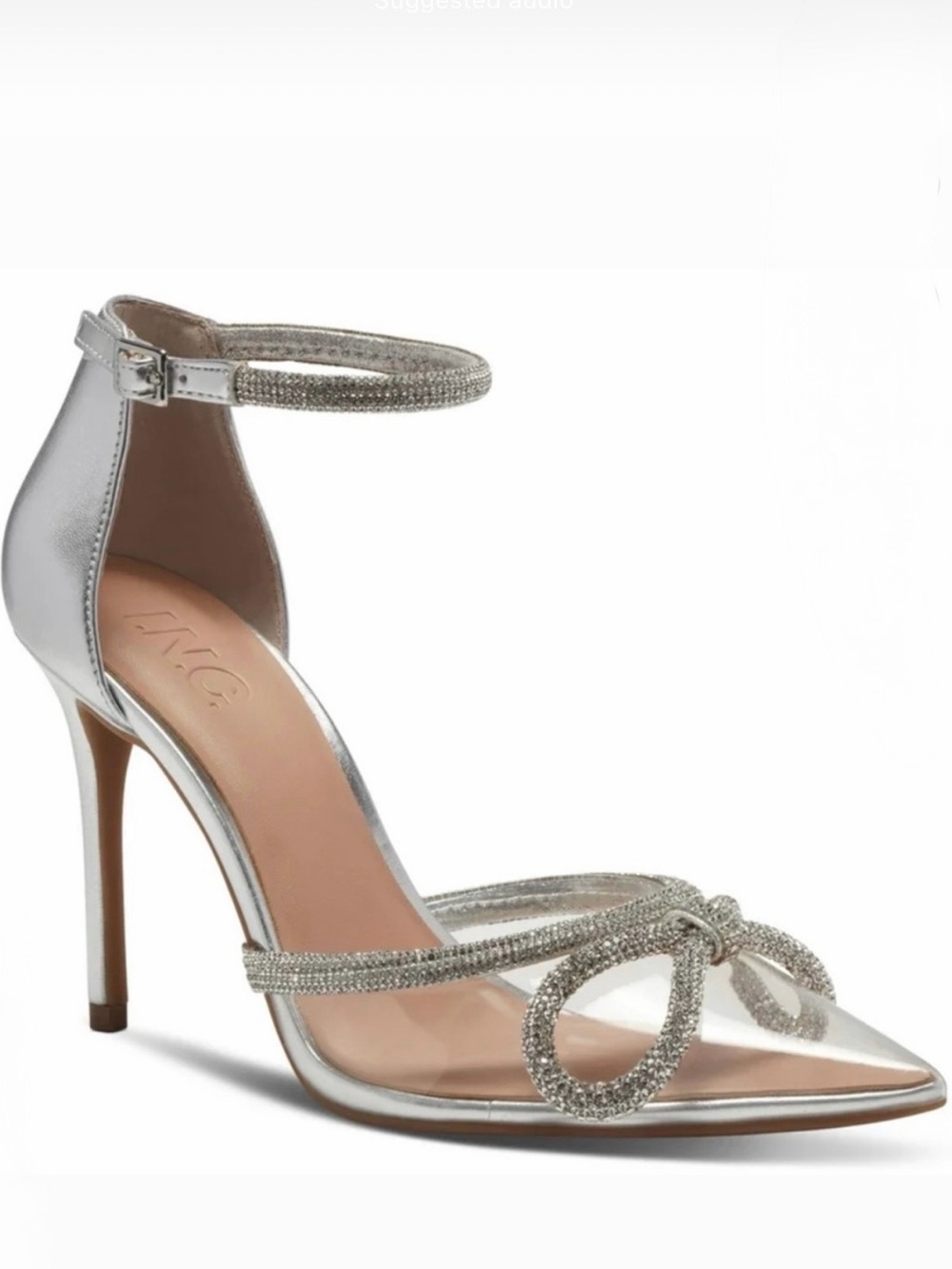 INC Lidani clear pump with silver rhinestones - Size 7